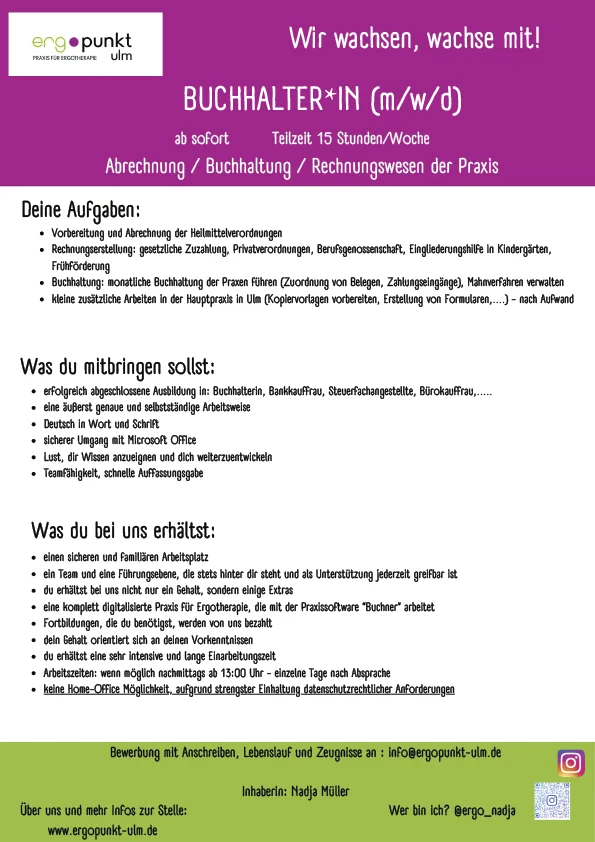 Buchhalterin gesucht